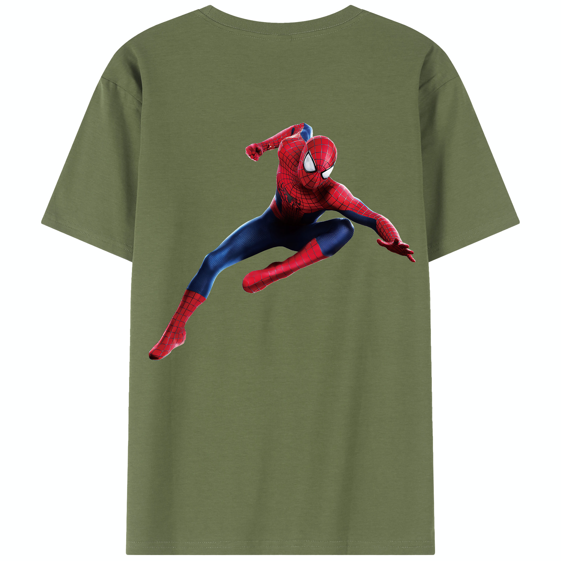 （画像用） Spider Man スパイダーマン 綿100％半袖Tシャツ（背面プリント）